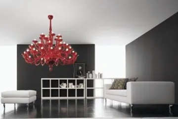 Lampadario rosso